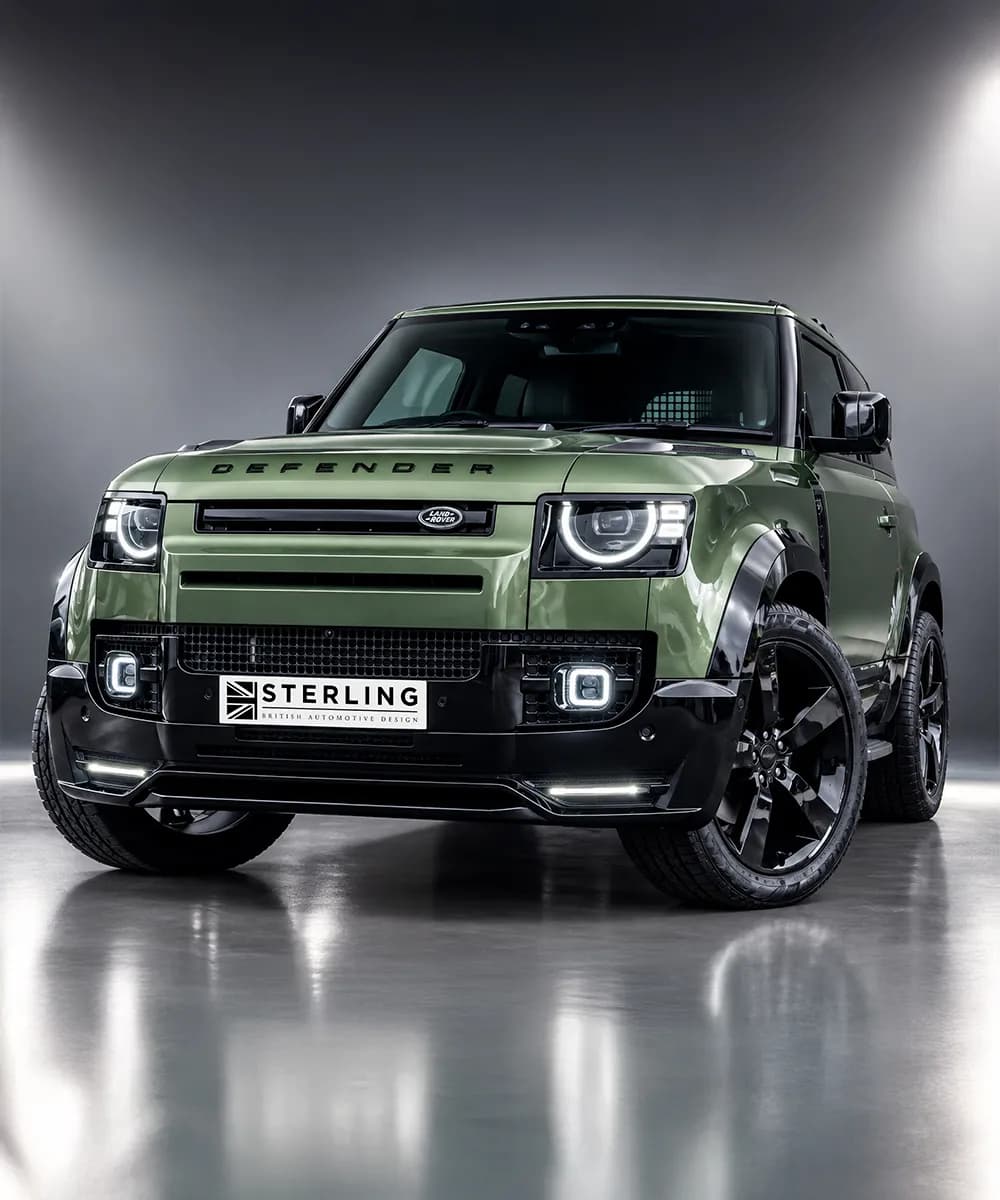Sterling Land Rover Defender 110 with aero styling and black forged wheels