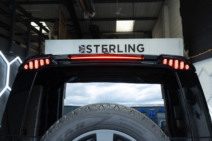 Rear Roof LED Spoiler For Land Rover Defender L663 2020+ - Gloss Black