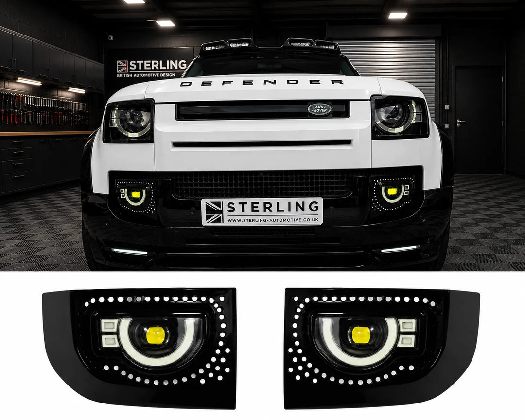 LED 'Golden Eye' Fog Light For Land Rover Defender L663 2020+ - Gloss Black