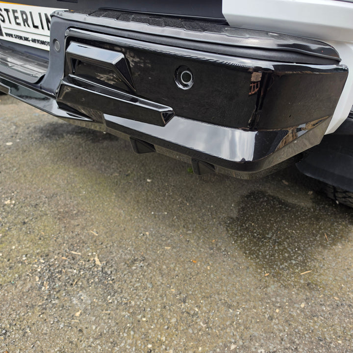 Black Bumper Aggressive Style Close up shot of Parking sensor holes Fitted to Ford Ranger T9 2023+ - Fitted Image