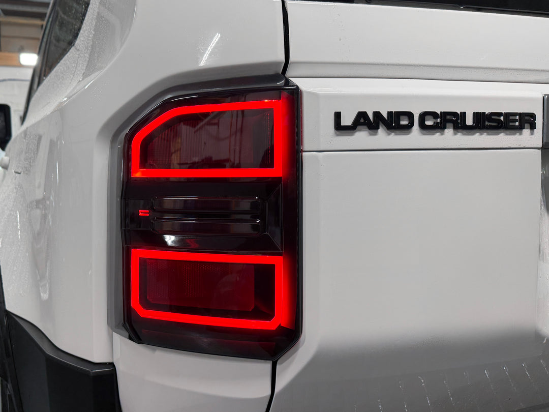 Dark Smoked Rear Tail Lights Cover Fits Land Cruiser LC250 2025+