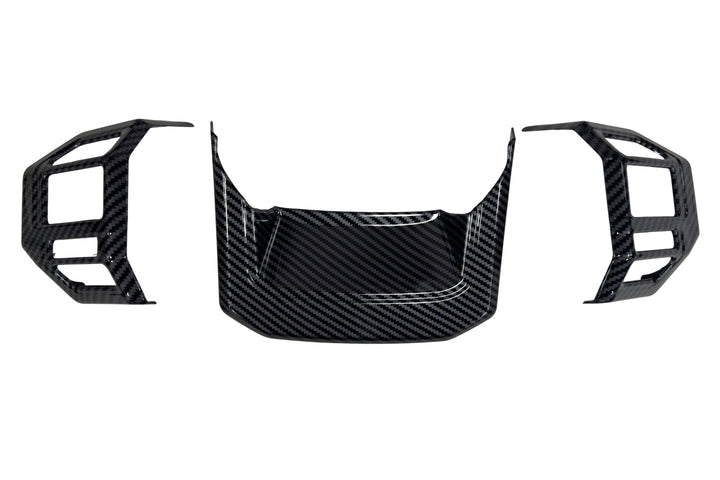 Carbon Fibre Look Steering Wheel Trim Set Fits Land Cruiser LC250 2025+