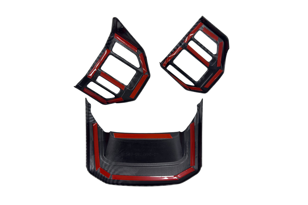 Carbon Fibre Look Steering Wheel Trim Set Fits Land Cruiser LC250 2025+