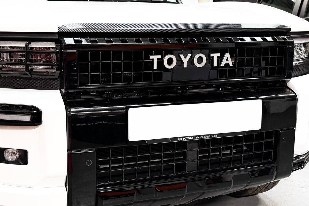 Front Bumper Guard Racing Grille Surround & Insect Screen in Gloss Black for Land Cruiser LC250 +