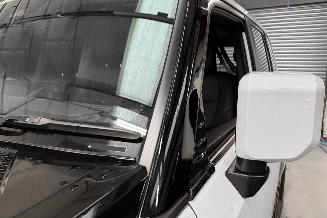 Carbon Fibre Look Door Mirror Trim  Fits Land Cruiser LC250 2025+