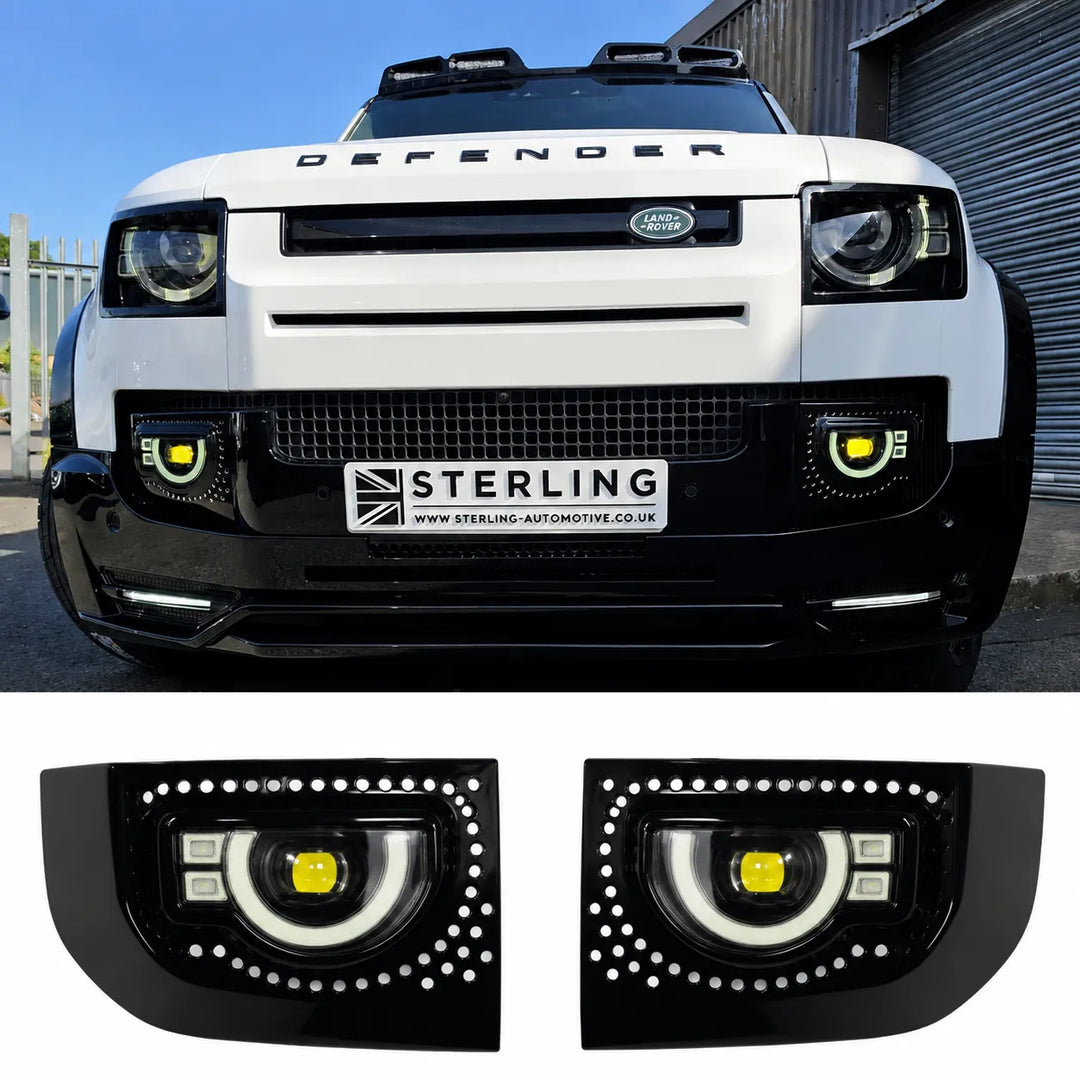 LED 'Golden Eye' Fog Light For Land Rover Defender L663 2020+ - Gloss Black
