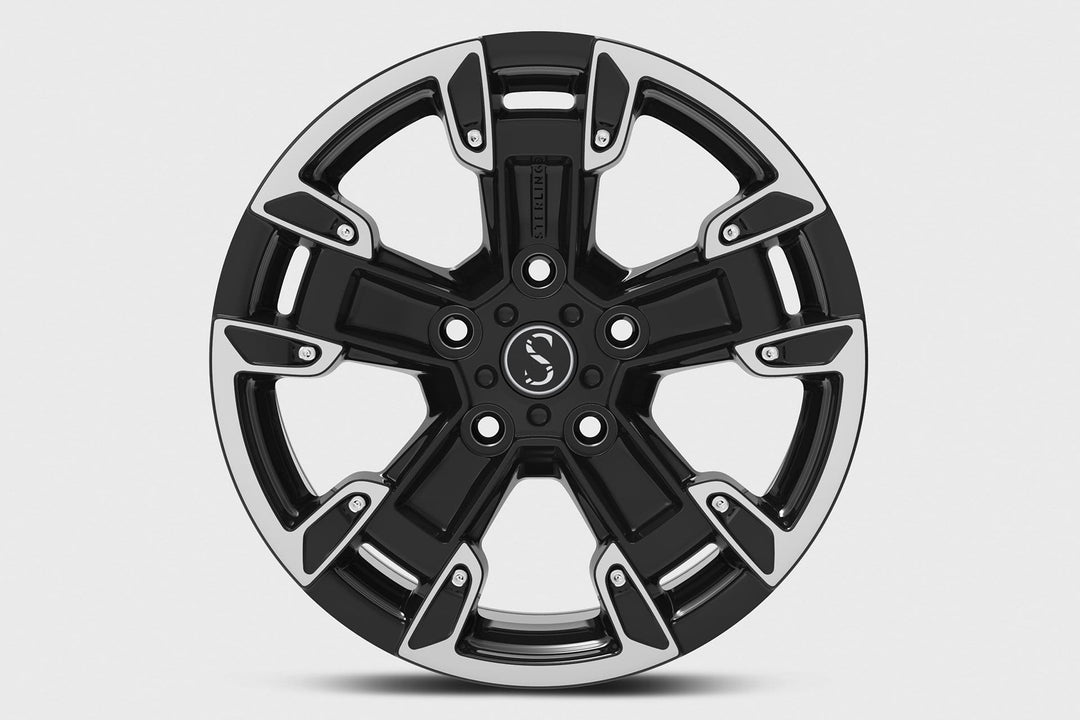 STERLING FK2 Jeep Wrangler Alloy Wheel 8x17" Alloy Wheel Sterling Automotive Gloss Black / Polished Wrangler JL 