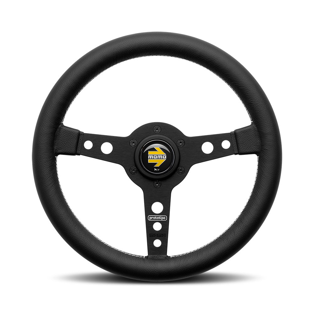 Momo Prototipo Steering Wheel - Black Leather