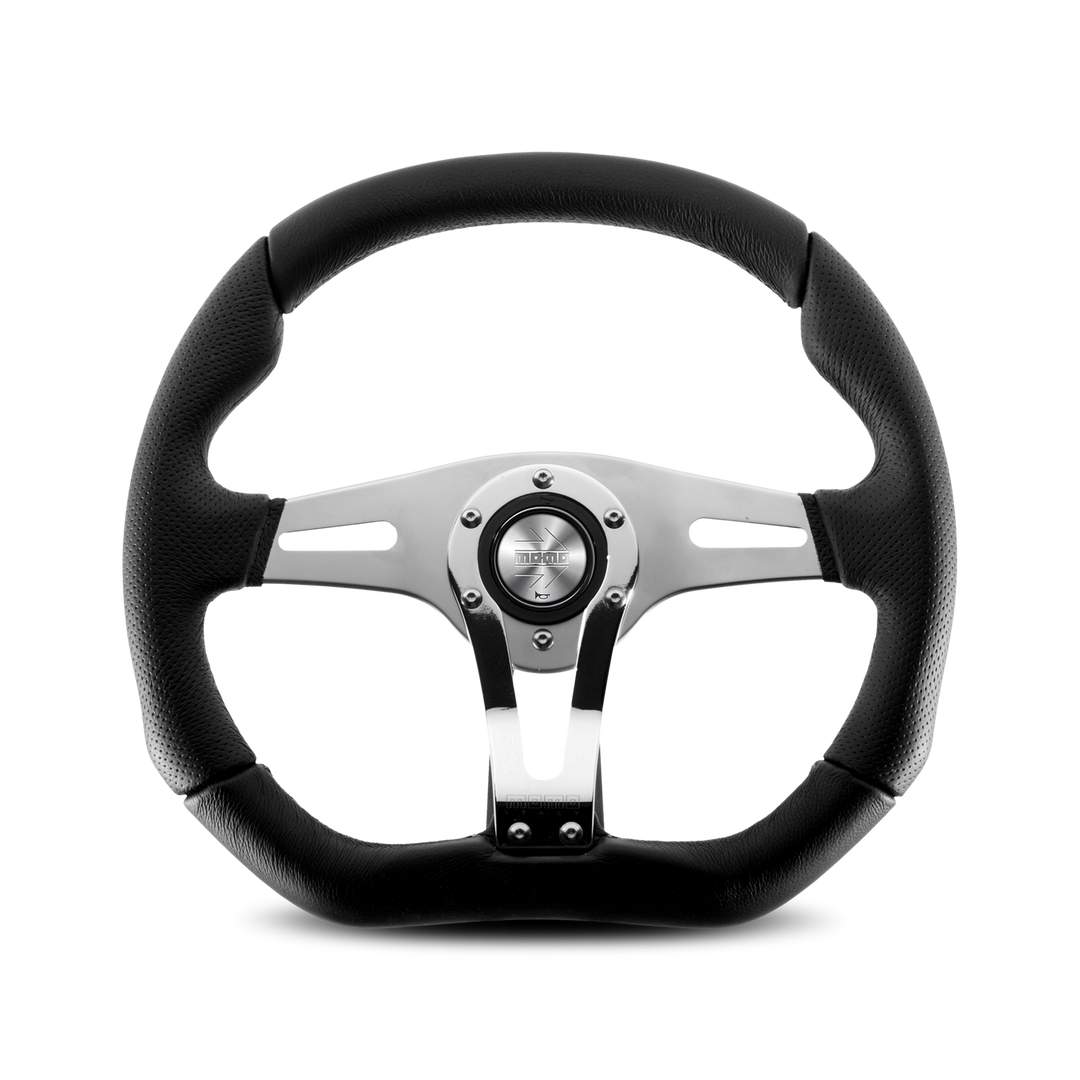 Momo Trek-R Steering Wheel - Chrome/Leather