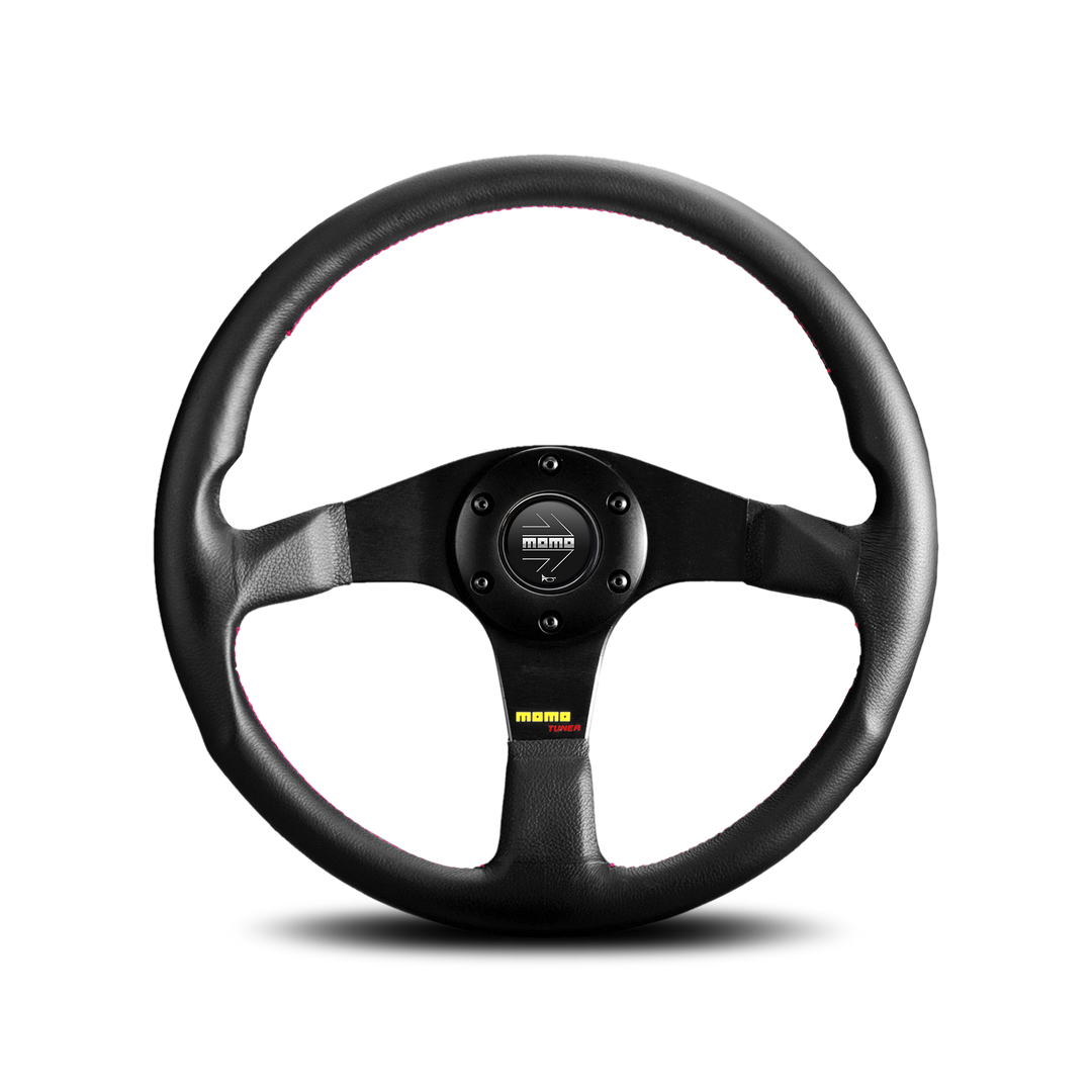 Momo Tuner Steering Wheel - Black Leather