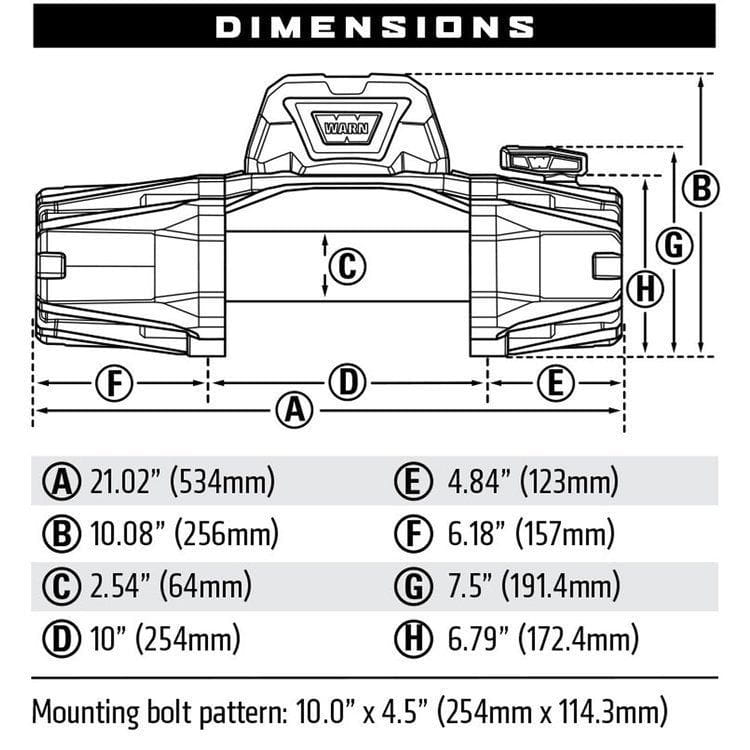 Winch VR Evo 10-S with synthetic rope 10 000 lbs WARN - Sterling Automotive Design